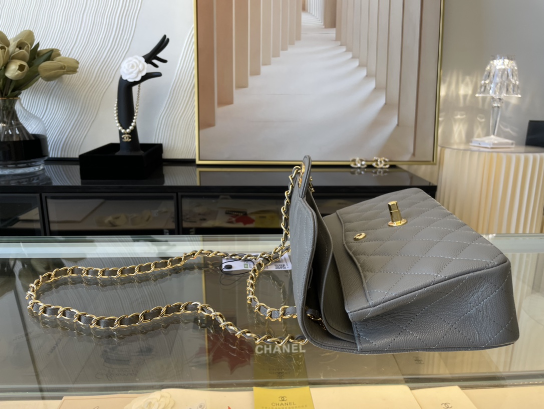 Ch@nel Flap Bag-Caviar-23CM