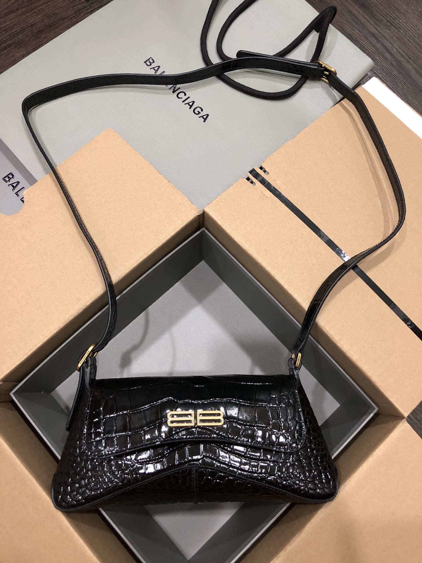 Balenciag XX Flap Bag Crocodile Embossed-27*4.8*15.5CM
