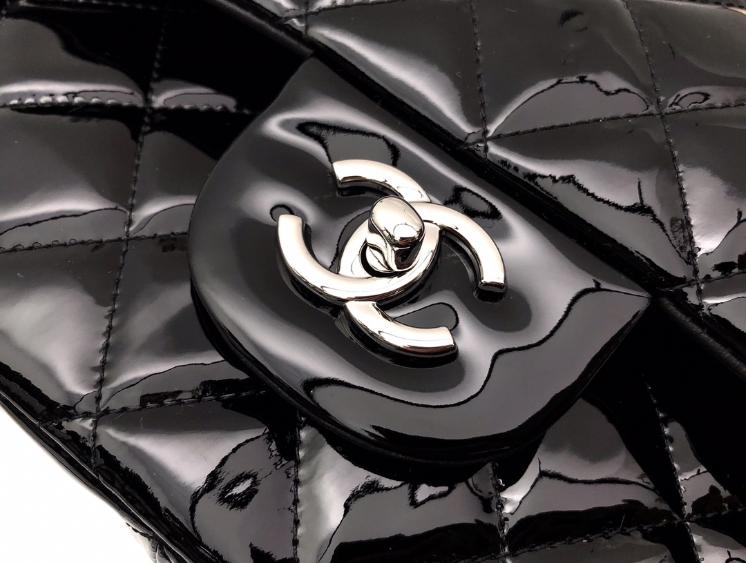 Ch@nel Flap Bag-Silver Hardware-30CM