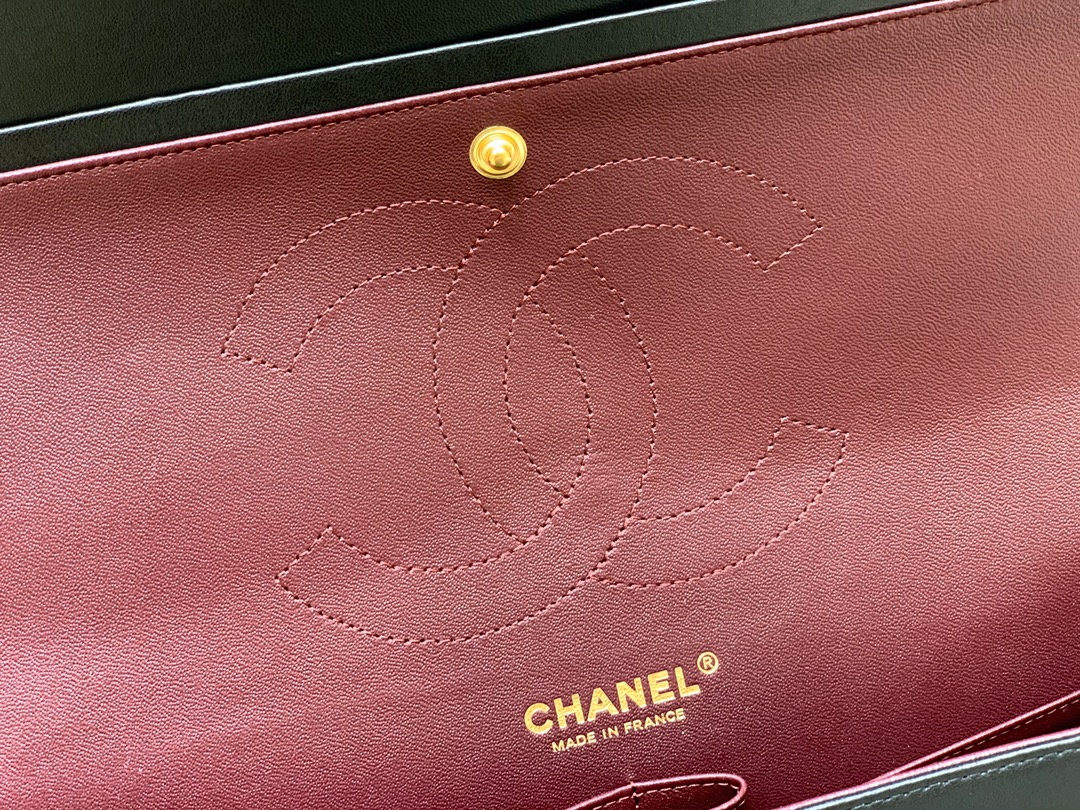 Ch@nel Flap Bag-Lambskin-Gold-30CM