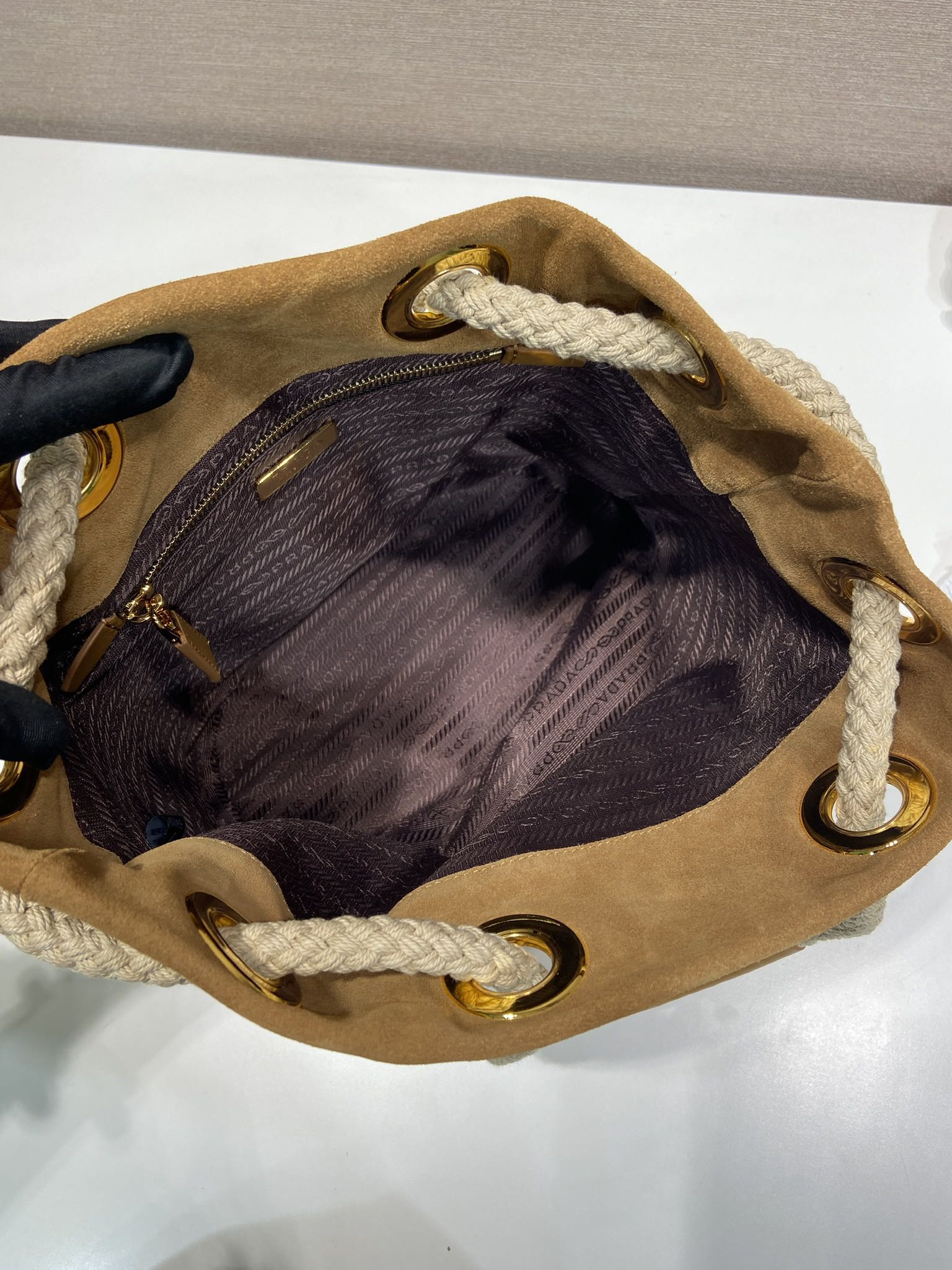 Pra*a re-nylon bucket-1be082-23.5*28*16.5cm