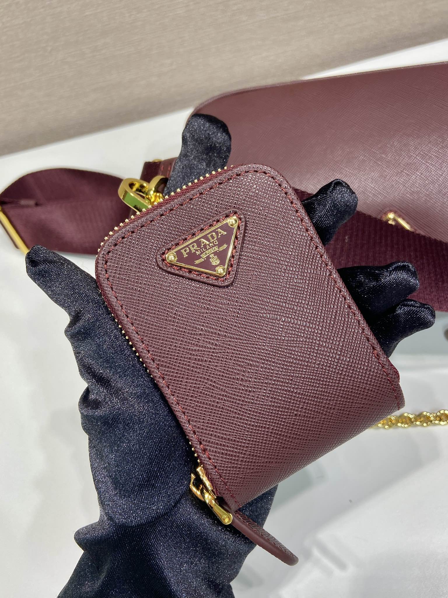 Pra*a nylon hobo bag-1bh204-22*12*6cm