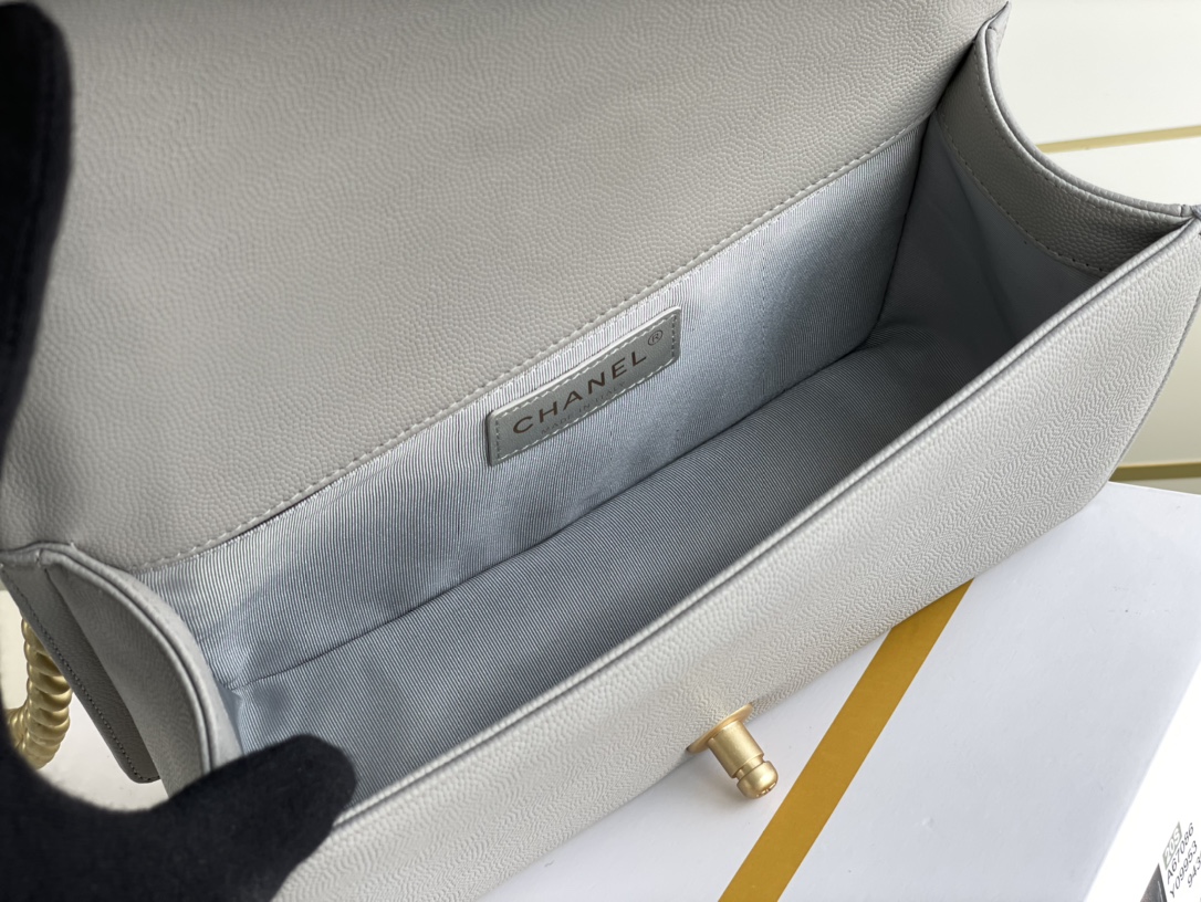 Ch@nel Boy Bag-Caviar-25CM