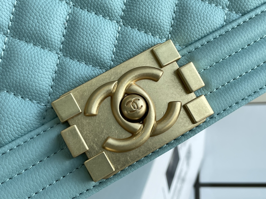 Ch@nel Boy Bag-Caviar-25CM