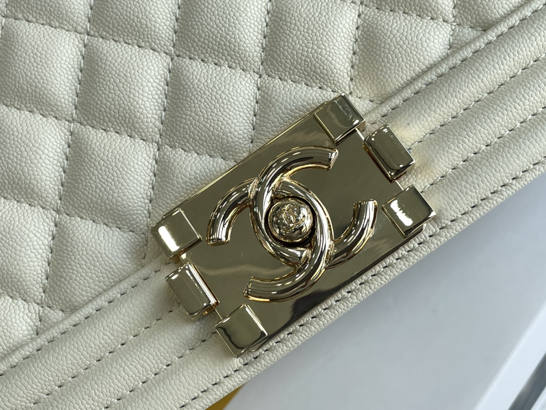 Ch@nel Boy Bag-Caviar-25CM