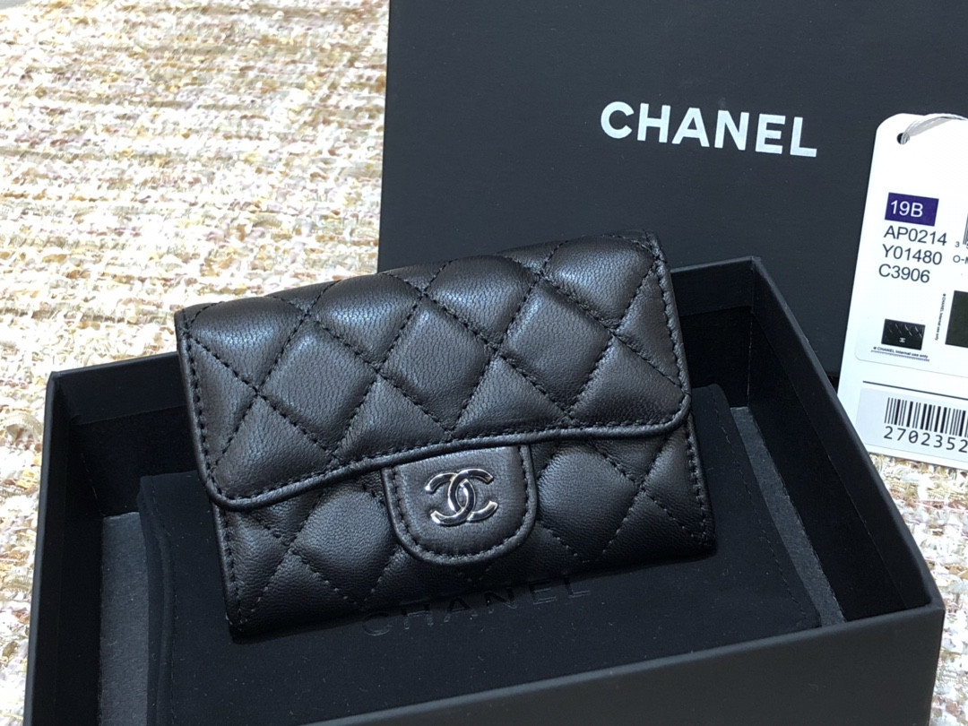 Ch@nel Wallet-Silver Harware-Lamskin-11*10CM