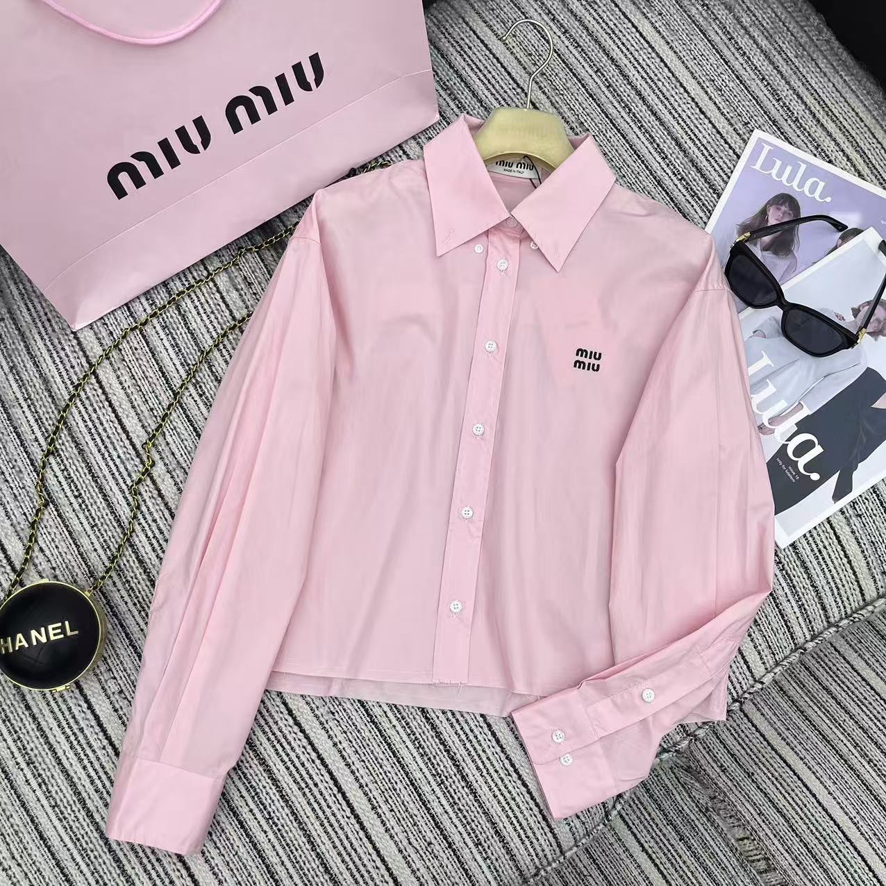 M1um1u pink poplin shirt