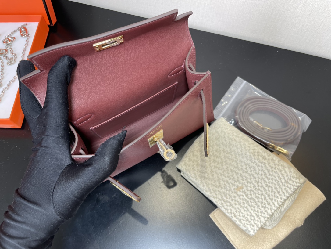 H**mes kelly-gold&silver hardware-19cm