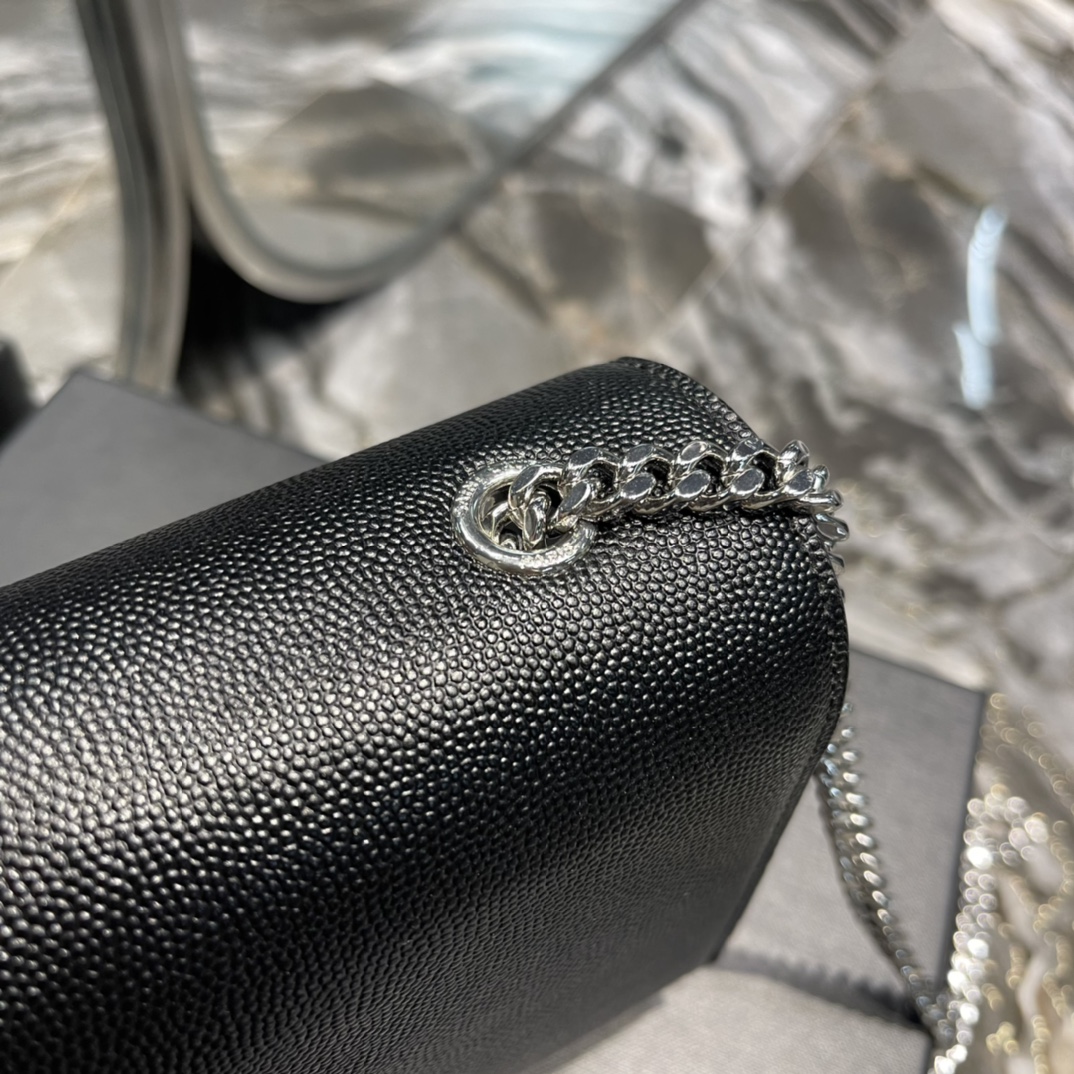 Y*L medium in grain de pouder embossed leather-24*14.5*5.5cm