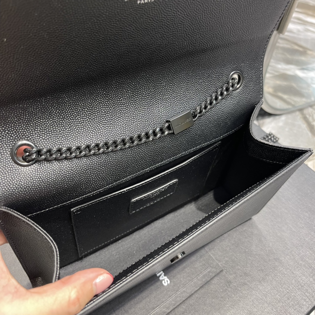 Y*L medium in grain de pouder embossed leather-24*14.5*5.5cm