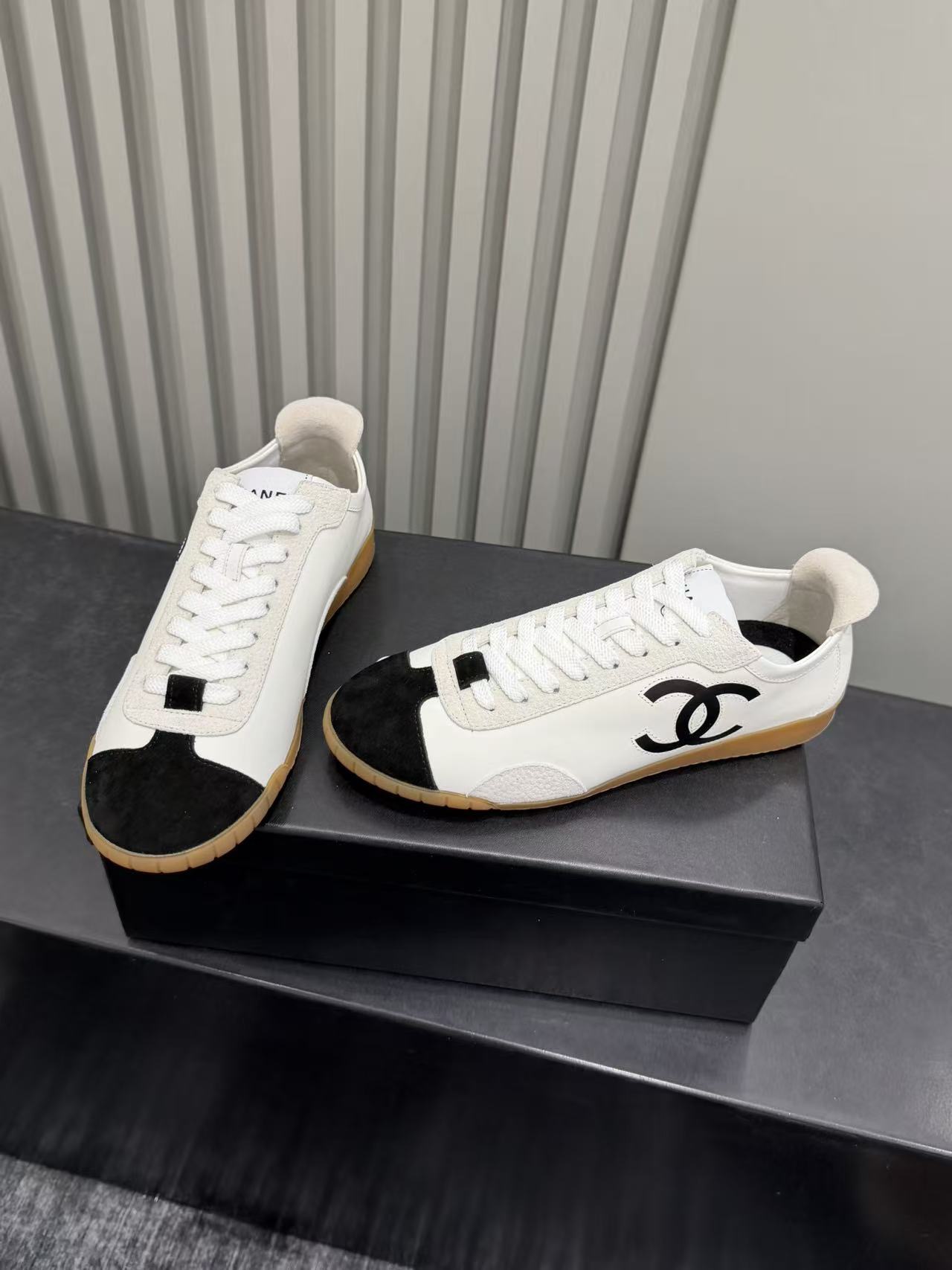 Ch@nel Sneakers - Calfskin & Embossed Suede Calfskin