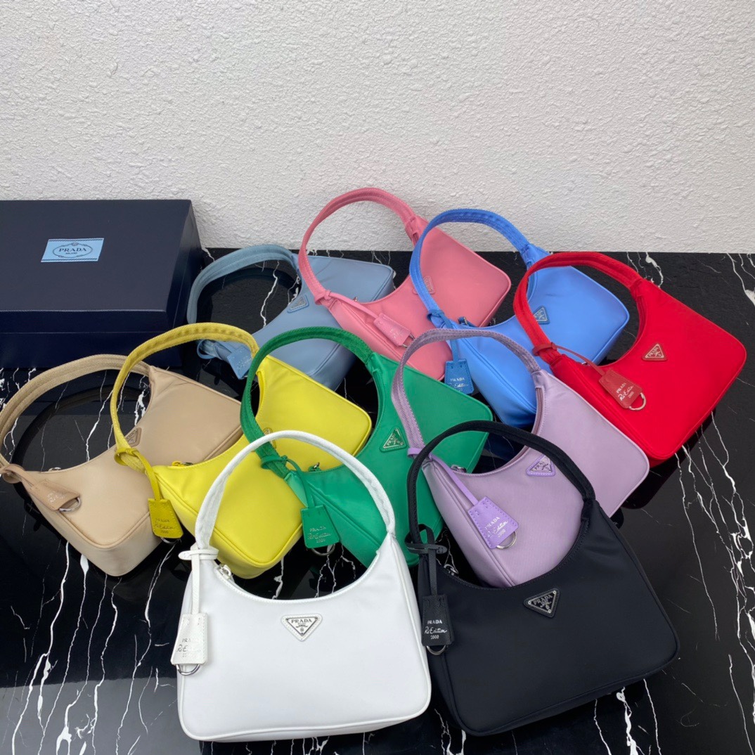 Pra*a 1ne515 nylon hobo bag-23*13*5cm