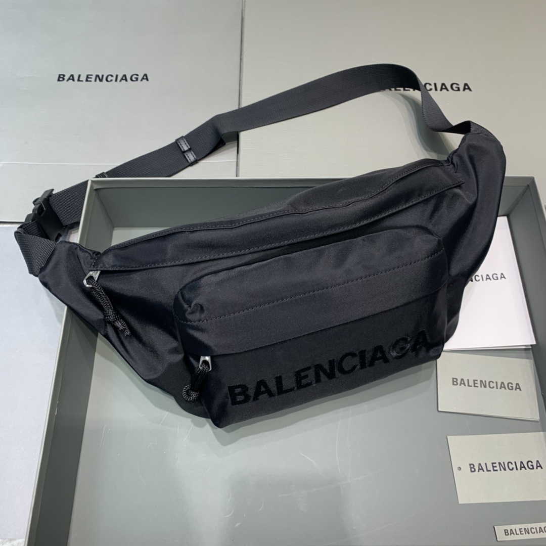 Ba*len*cia*ga wheel logo waist bag-23*5*20cm