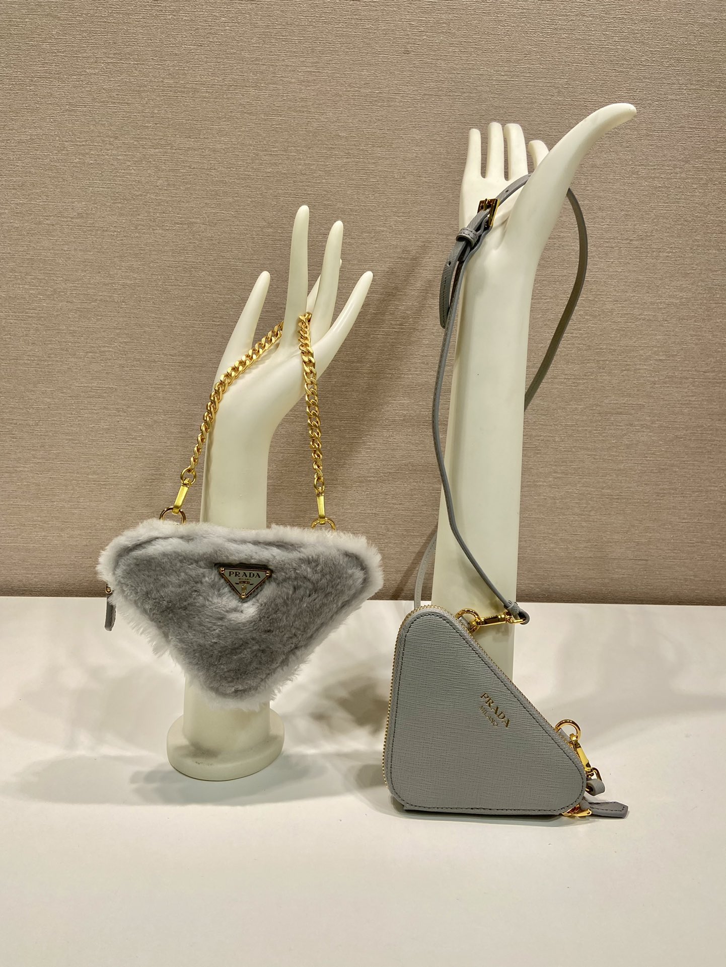 Pra*a 1nr015 double triangle bag -15*10*5cm