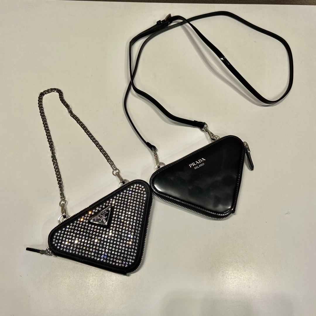 Pra*a 1nr015 double triangle bag -15*10*5cm