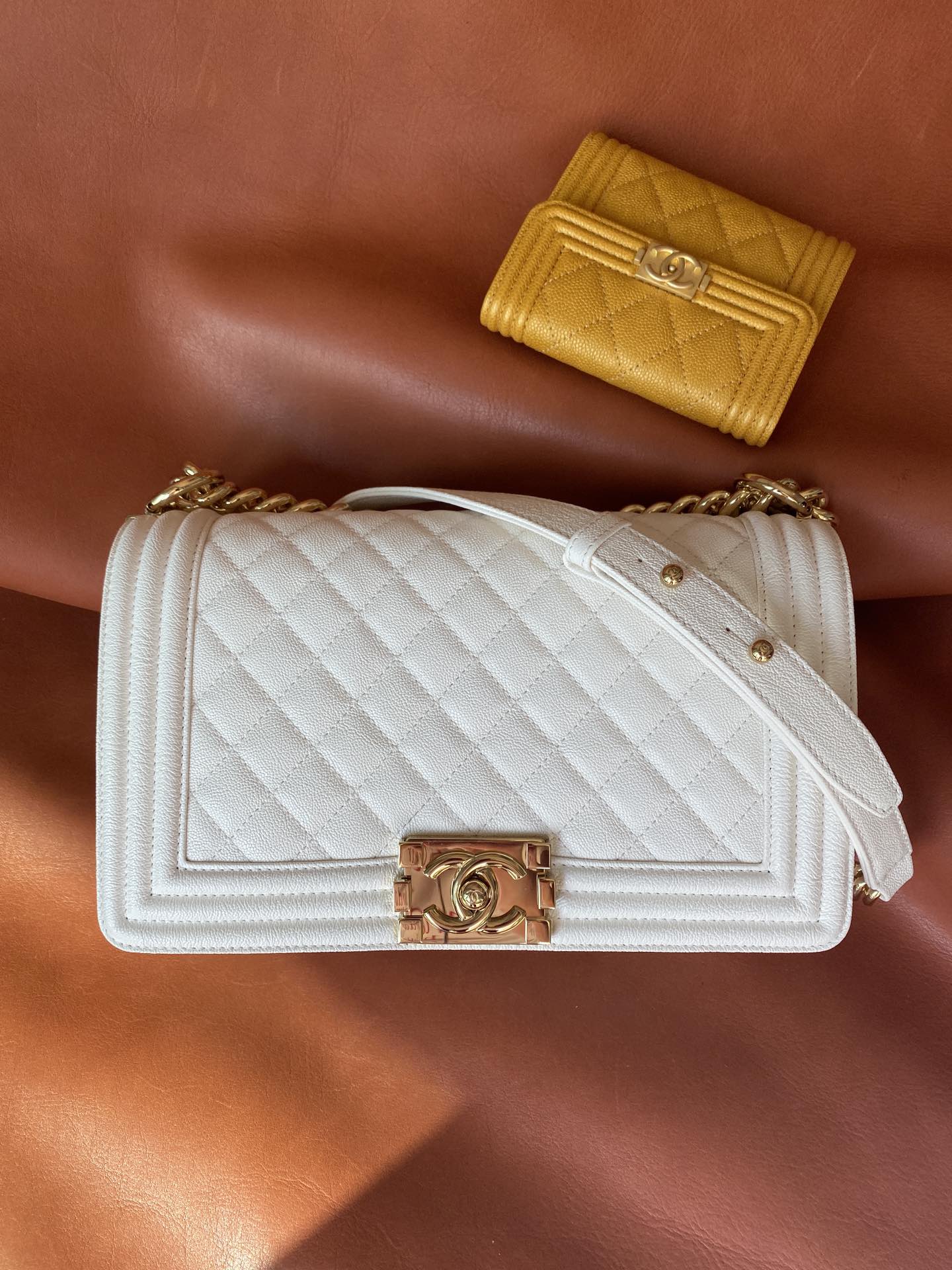 Ch@nel Boy Bag-Caviar-25CM