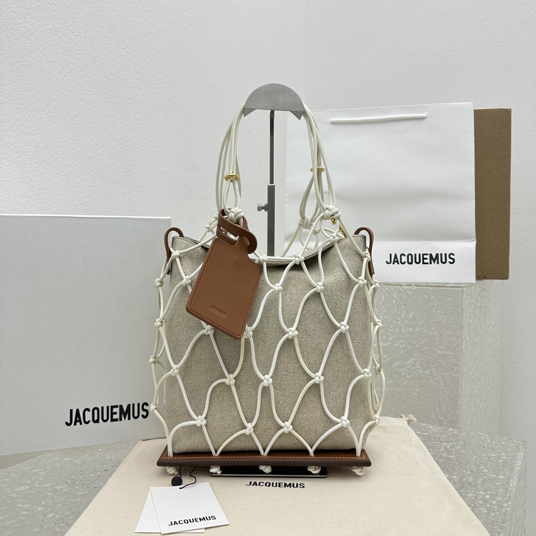 Ja*qvemvs mesh beach tote bag-23*42*11.5cm