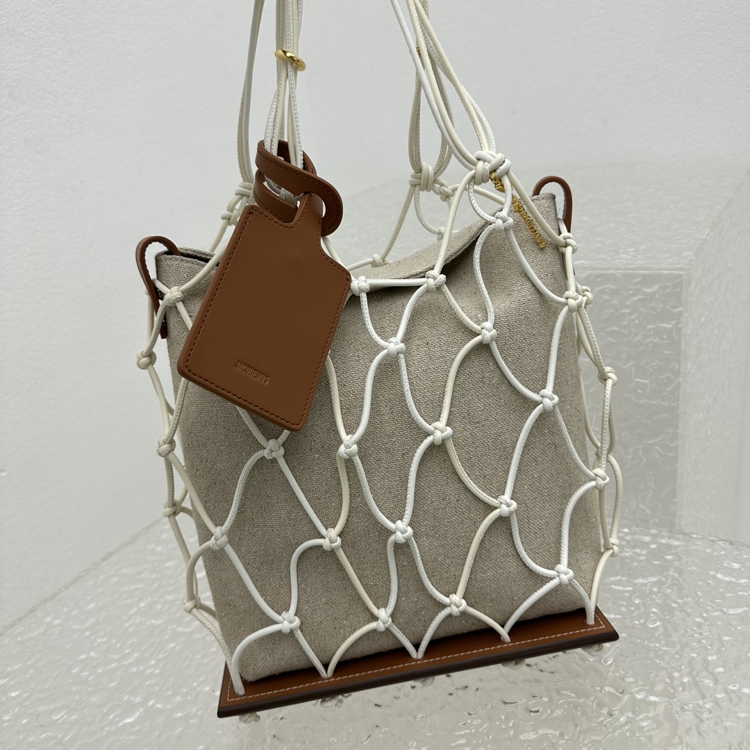 Ja*qvemvs mesh beach tote bag-23*42*11.5cm