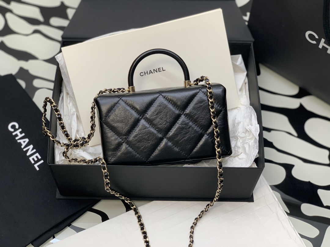 Ch@nel Vintage Box Bag-10.5*17*8CM