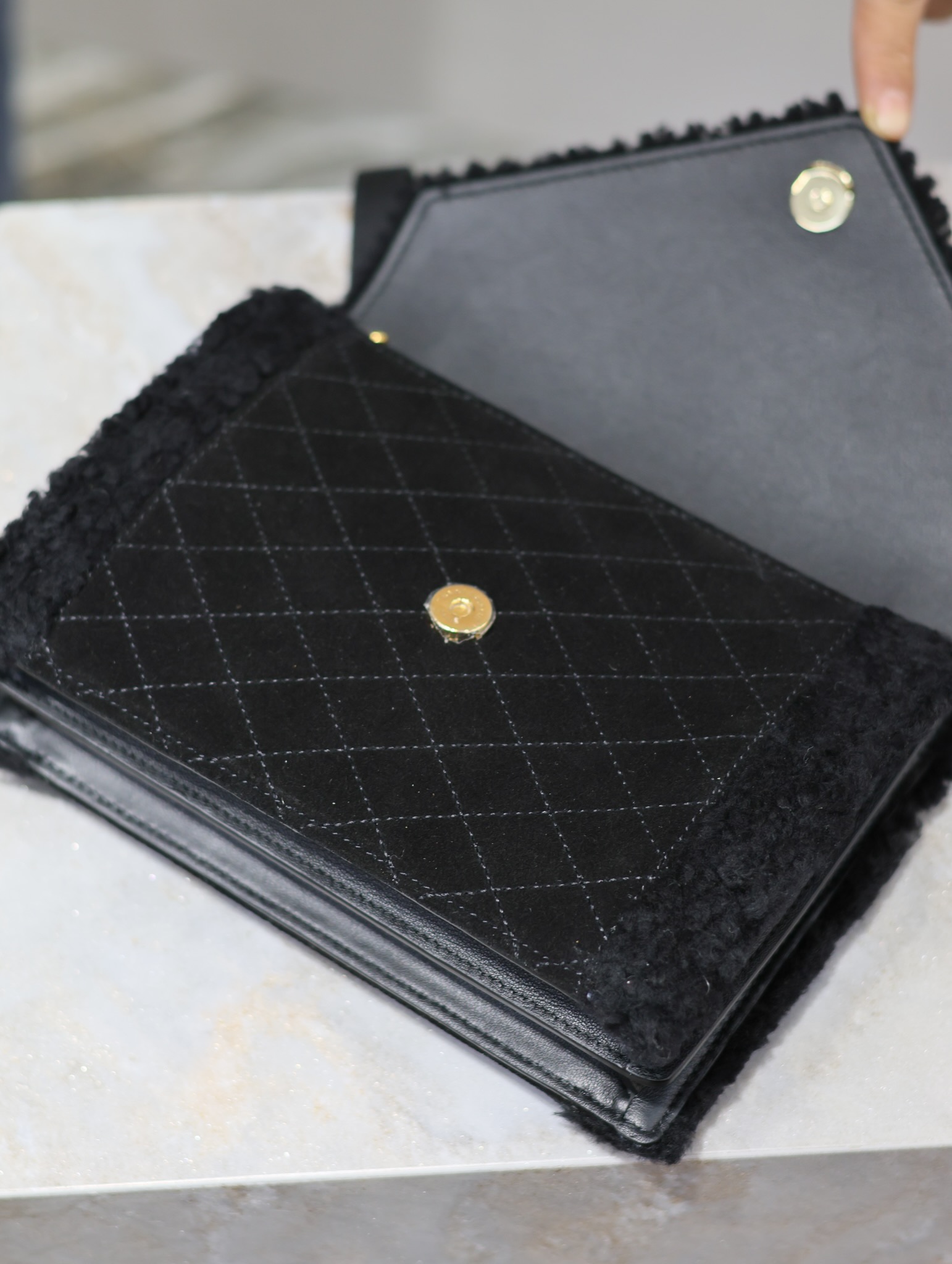 Y*L quilted grain envelope bag-20×14.5x5cm