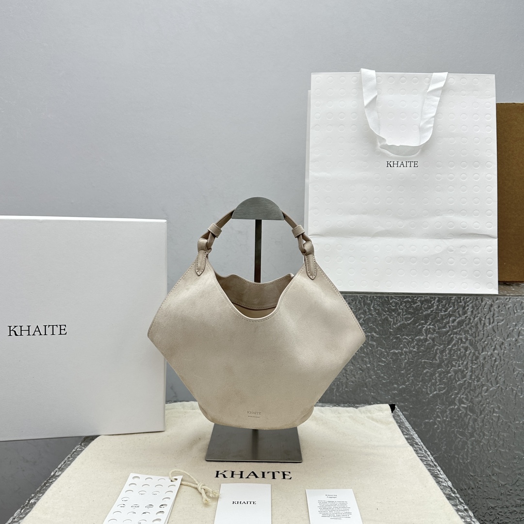 Khaki Lotus Mini Matte Handbag-16*16*15CM