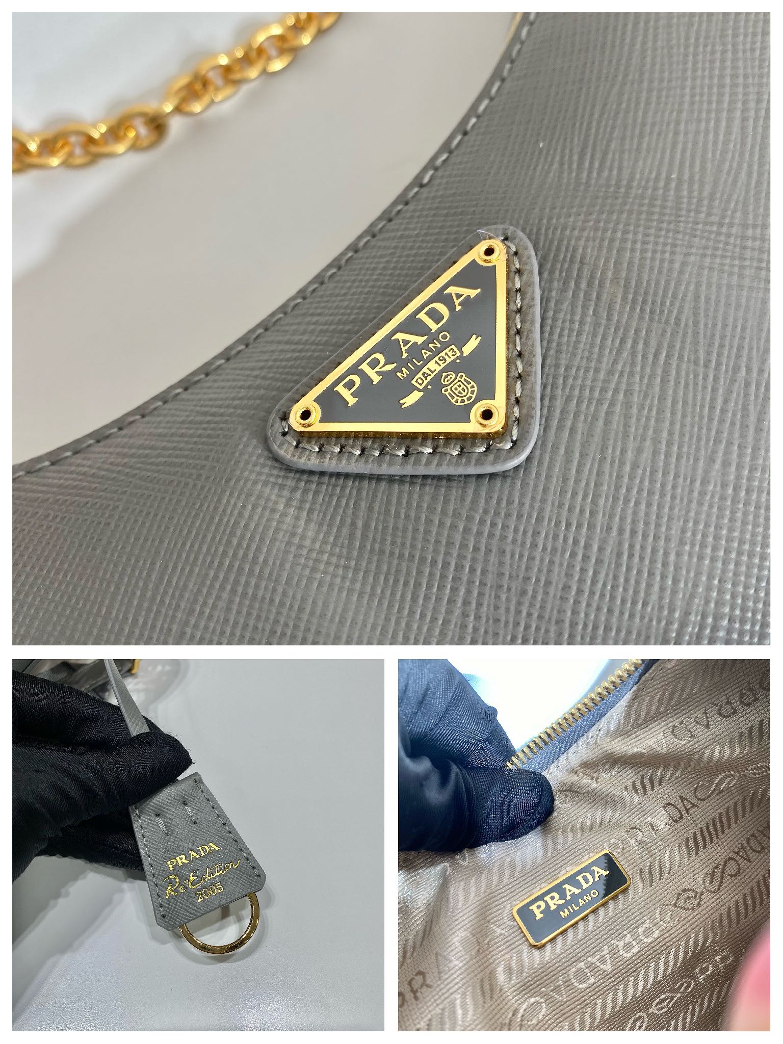 Pra*a nylon hobo bag-bh204 -23*17*6.5cm