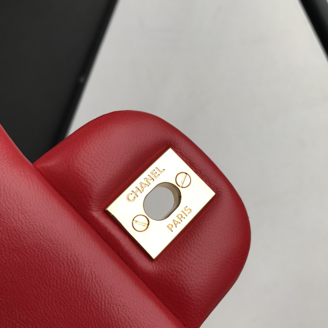 Ch@nel Flap Bag-Lambskin Leather-17CM