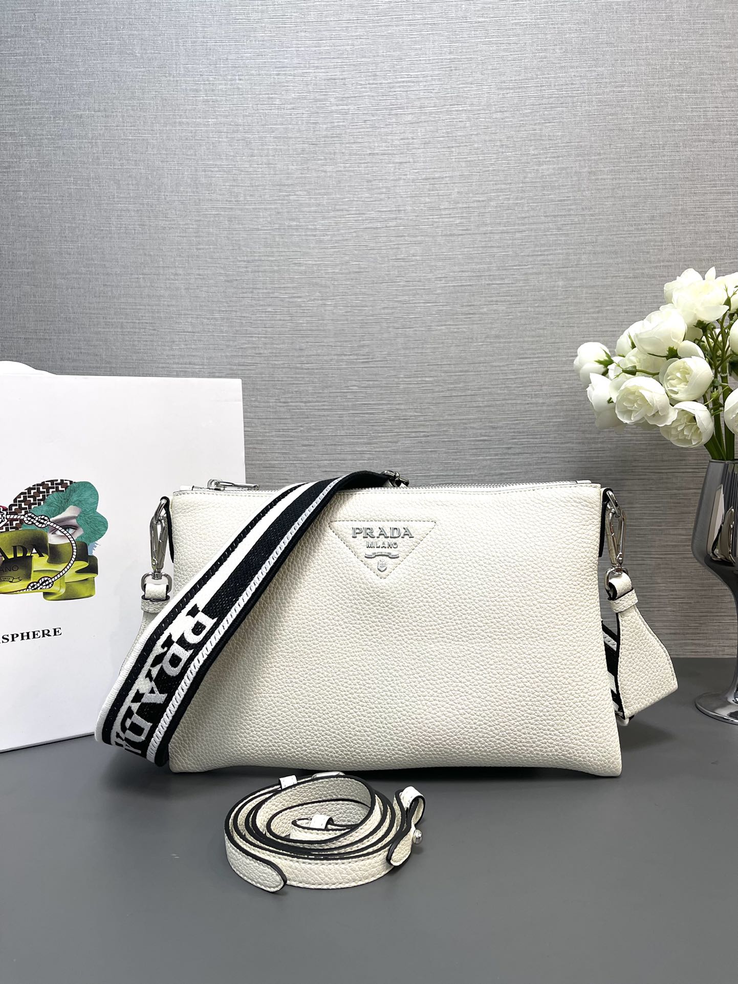 Pra*a 1bh050 double-strap backpack bag-30*19.5cm