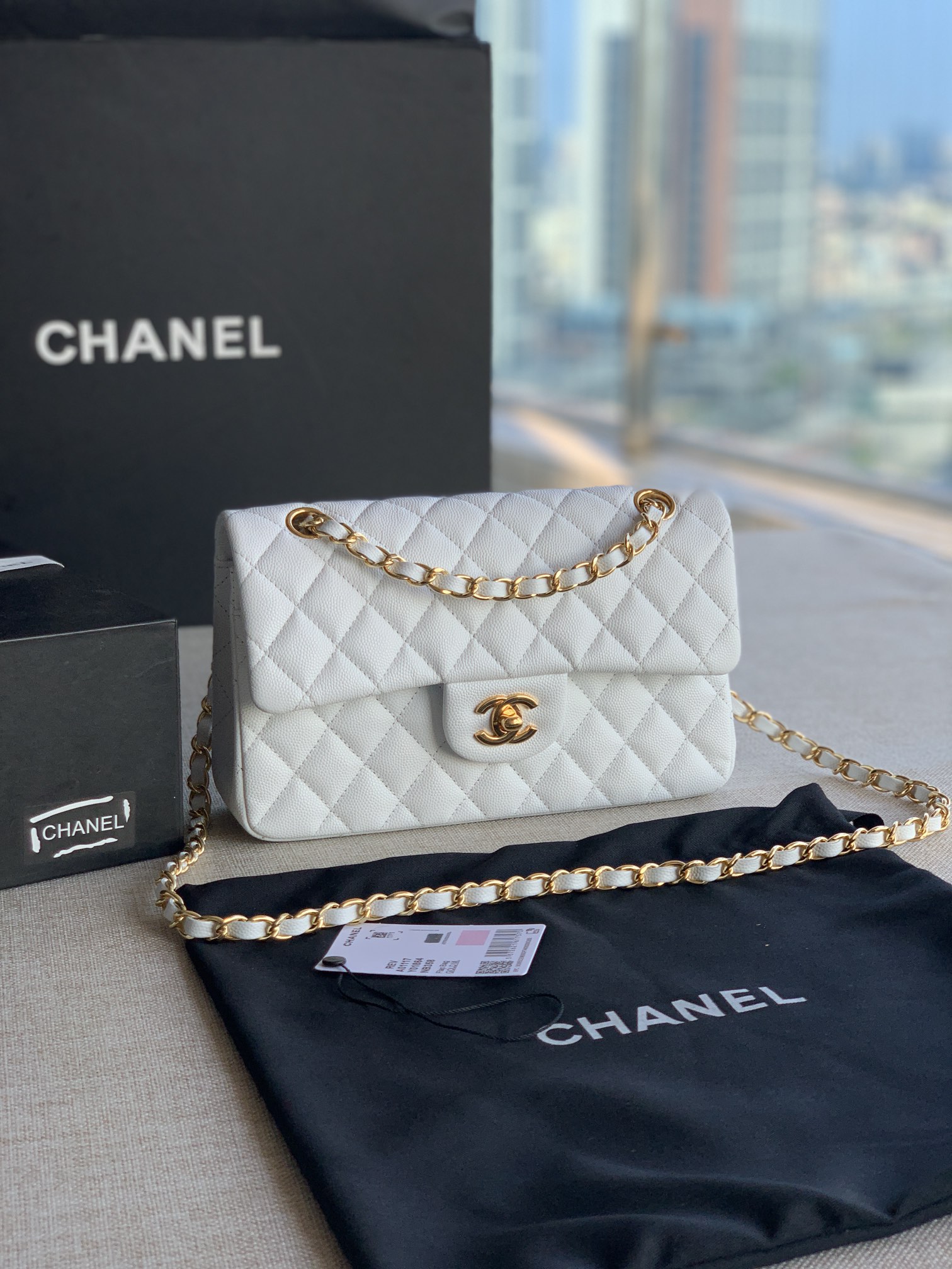 Ch@nel Flap Bag-Caviar-23CM