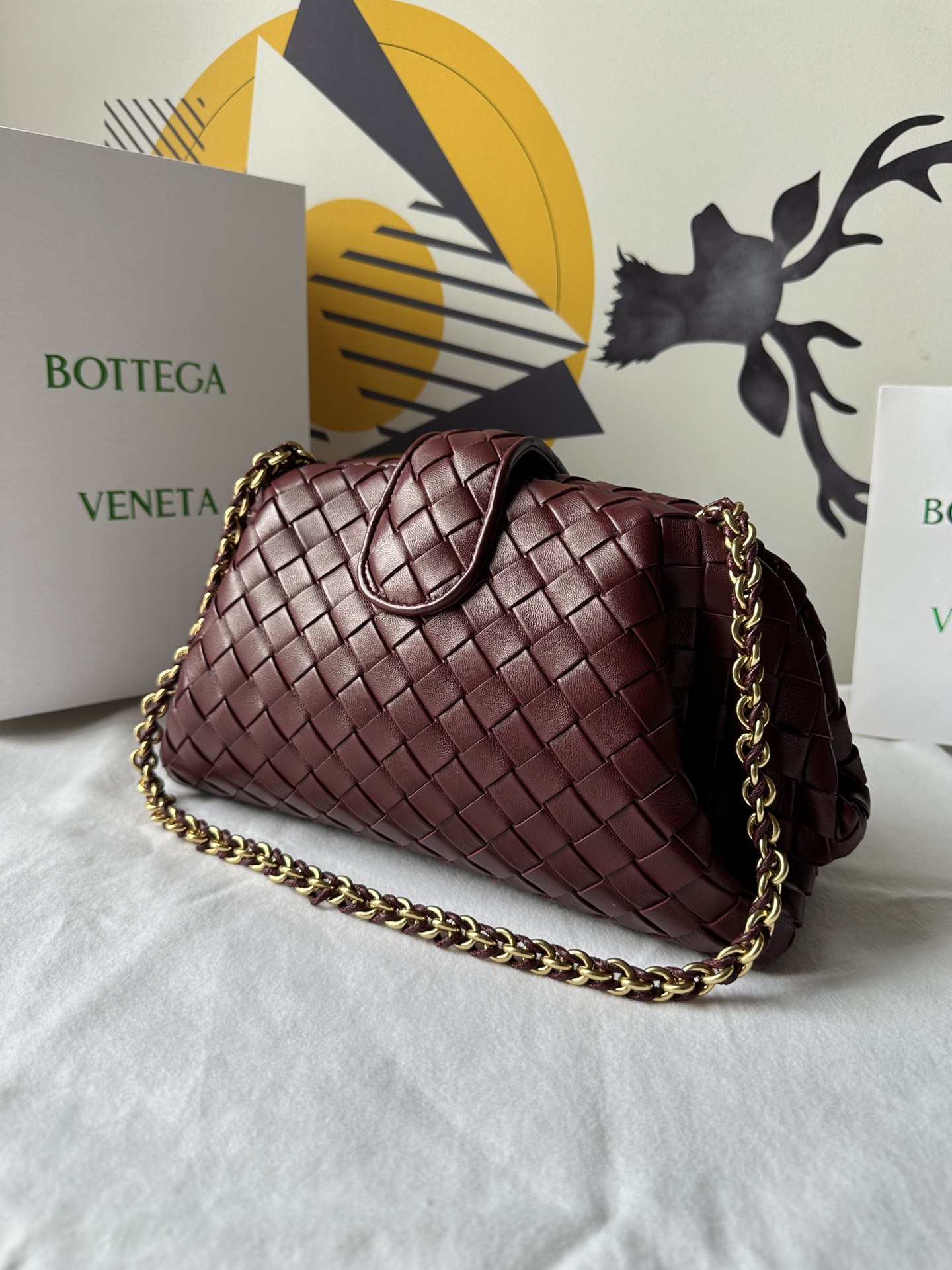bo*te*ga Ve*ne*ta lauren 1980 teen leather clutch-31.5*16.5*11cm