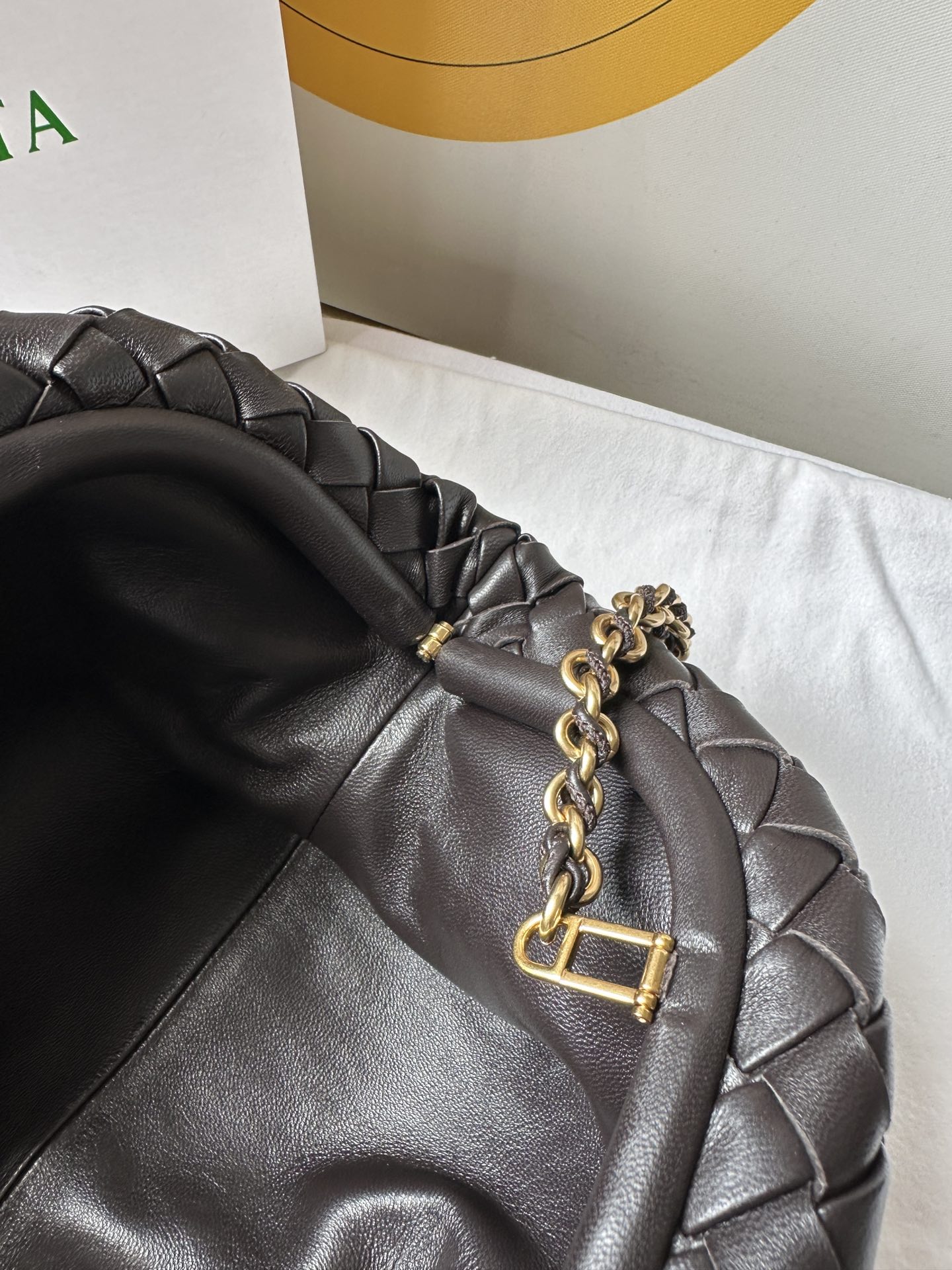 bo*te*ga Ve*ne*ta lauren 1980 teen leather clutch-31.5*16.5*11cm