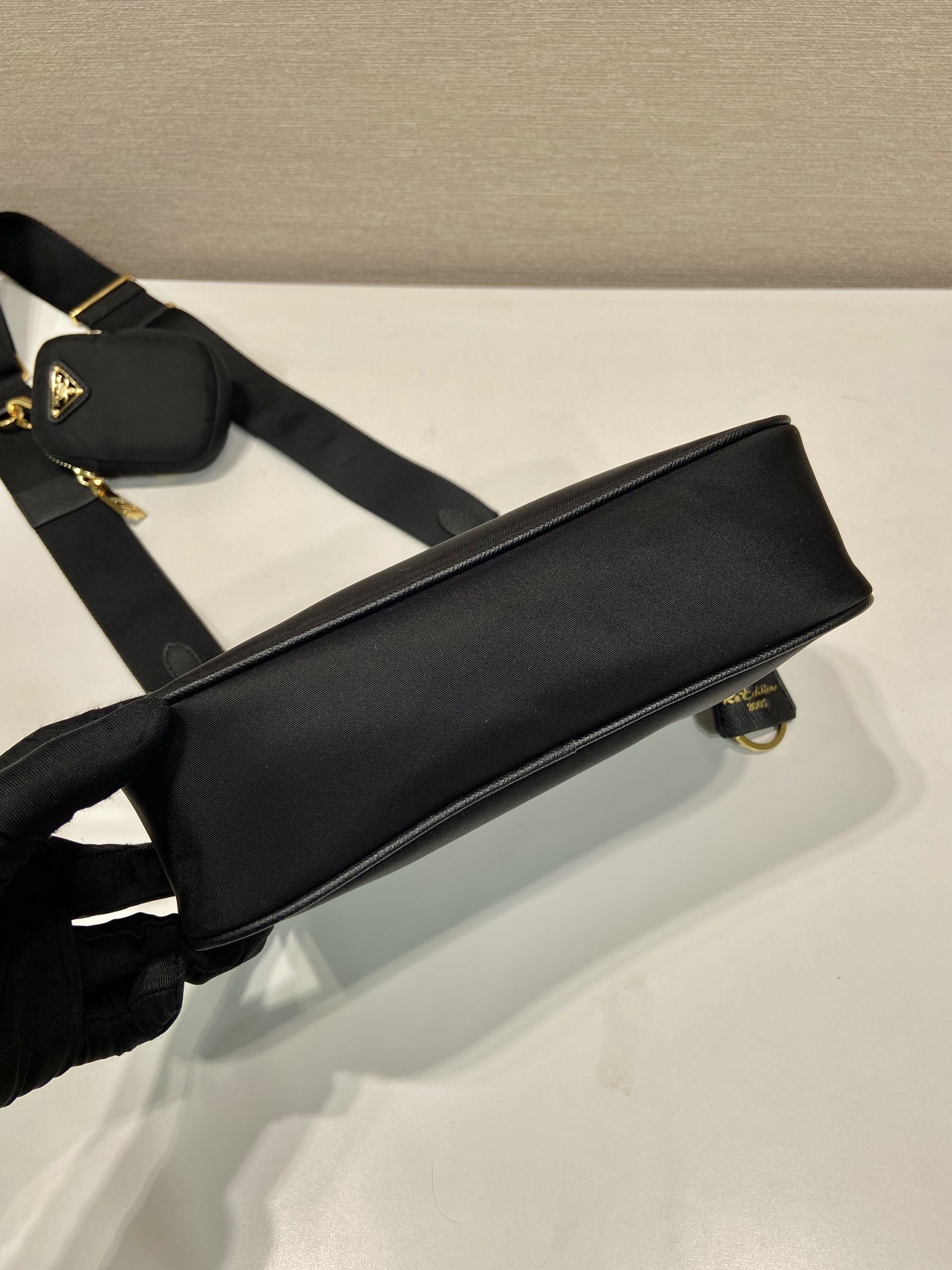 Pra*a nylon hobo bag-1bh204-22*12*6cm