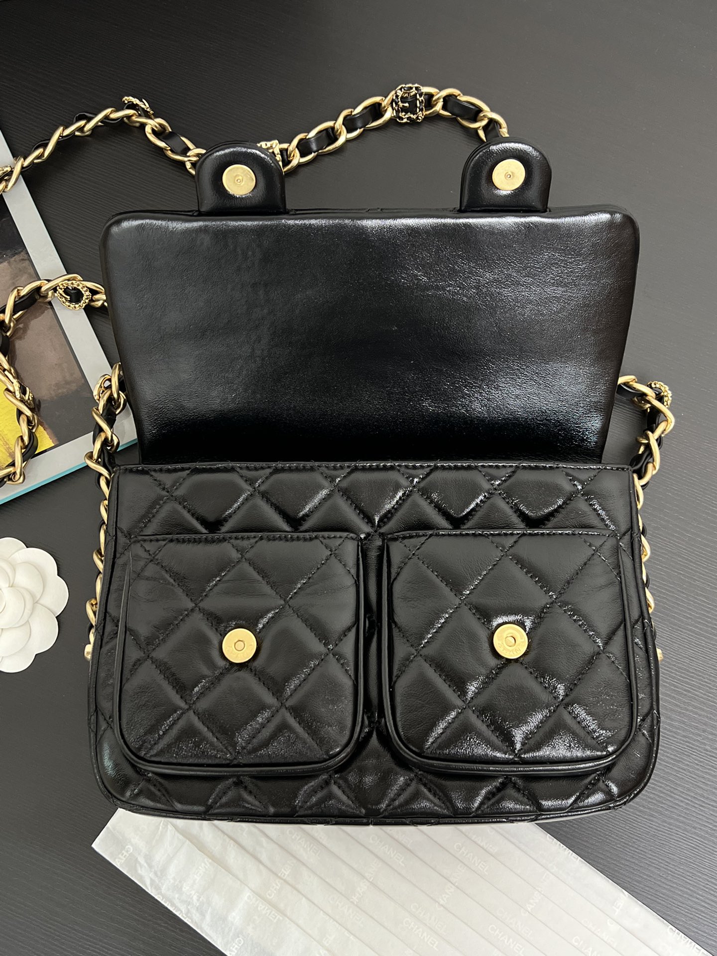 Ch@nel 24A Double Pocket Messenger Bag-24*15*6.5CM