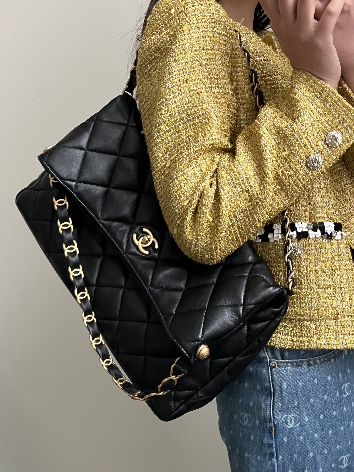 Ch@nel 24P Maxi Hobo-30×17.5×6&37×26.5×9CM