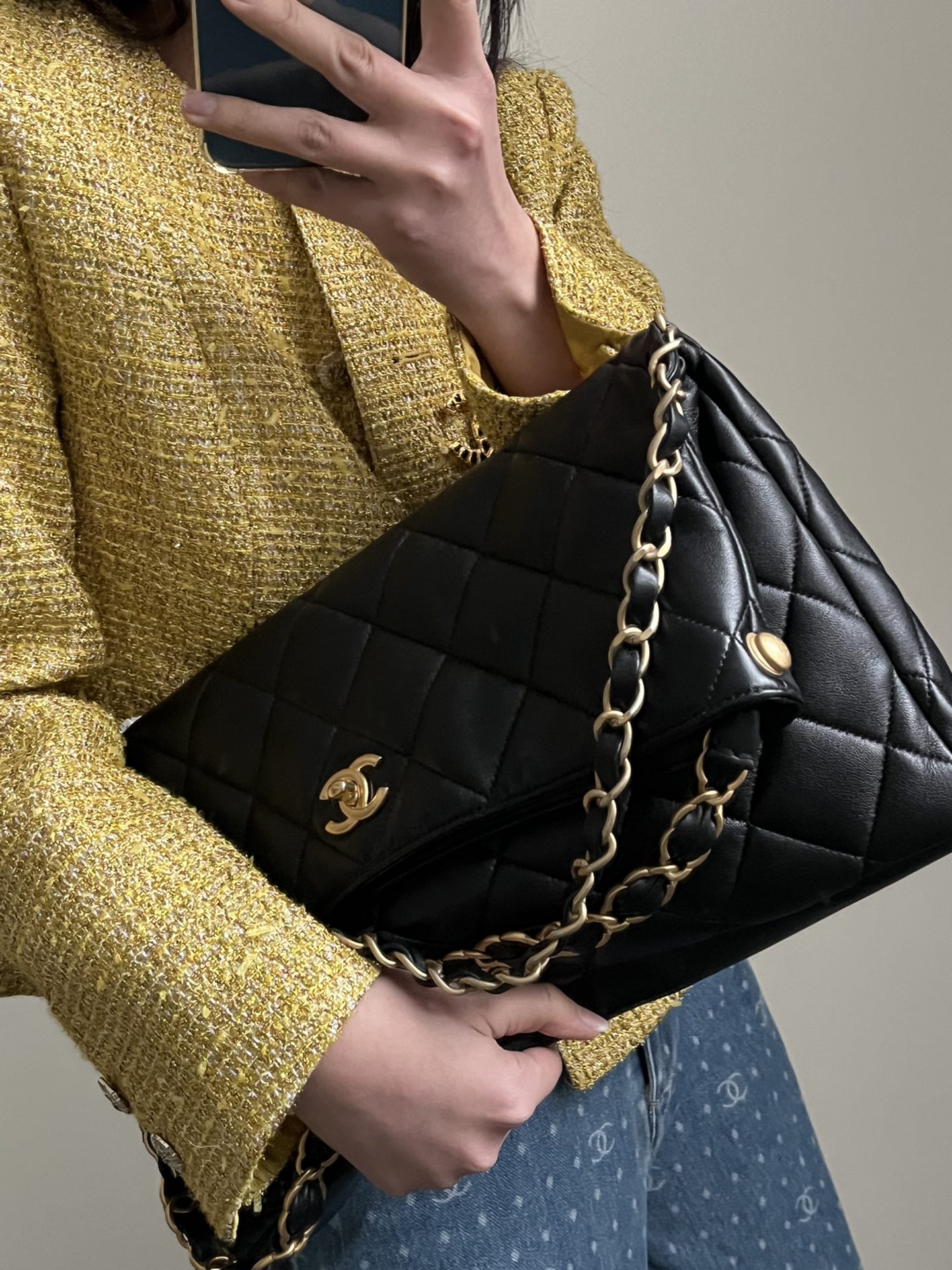 Ch@nel 24P Maxi Hobo-30×17.5×6&37×26.5×9CM