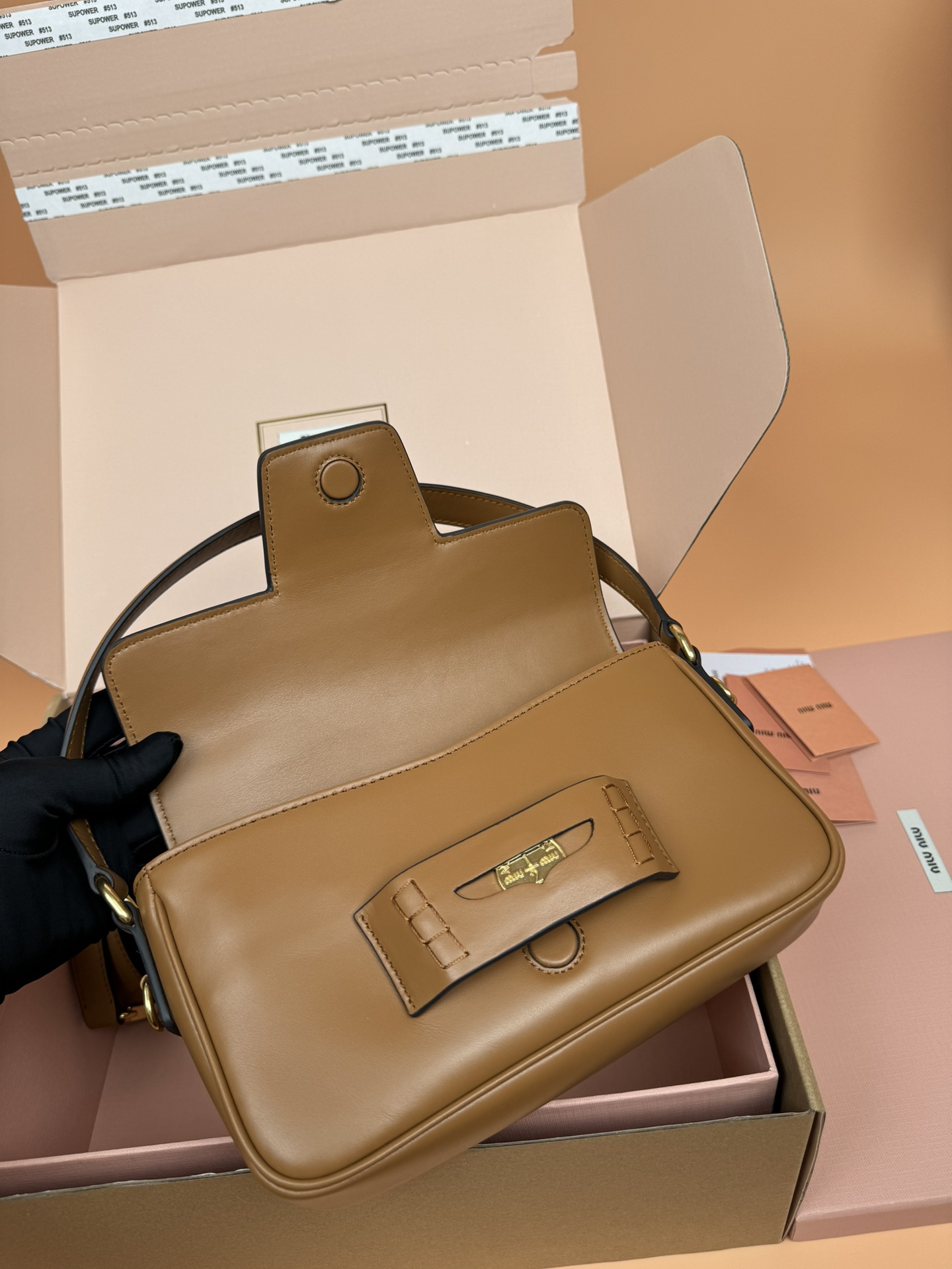 M1um1u penny leather bag-23*12.5*5cm