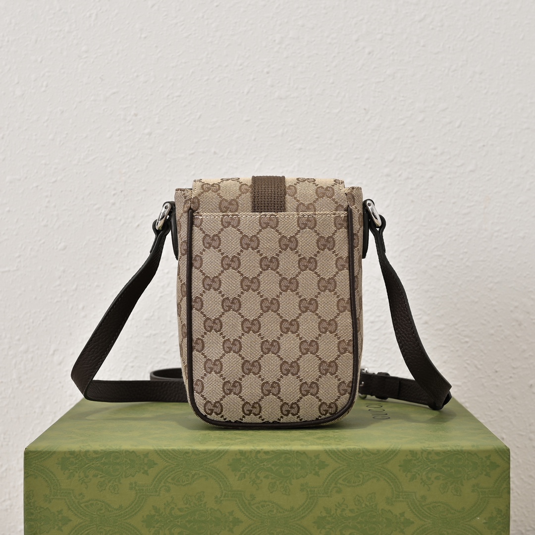 Mini GG Shoulder Bag in Beige And Ebony GG Bag-13*20*5.5CM