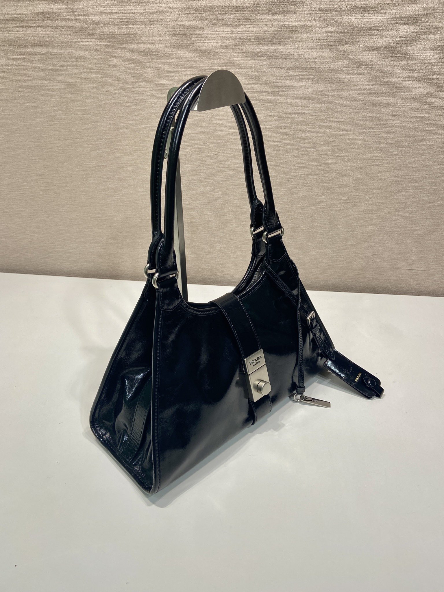 Pra*a leather tote bag-1bg563-30.5*17.5*9cm