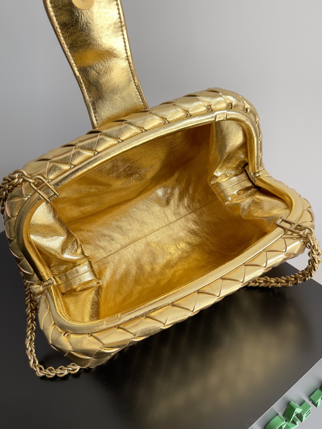 b0tt*ga Ven*ta lauren 1980 teen leather clutch-31.5*16.5*11cm