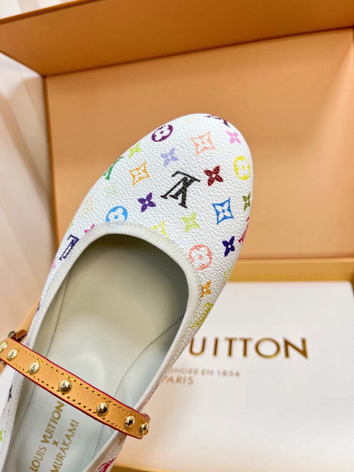 l0vis Vvtt0n romy flat ballerina takashi murakami white (women