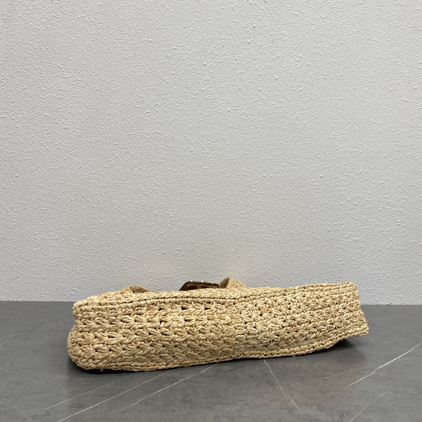 Ceili Cabas Triangle in Raffia and Calfskin-20*21*10CM