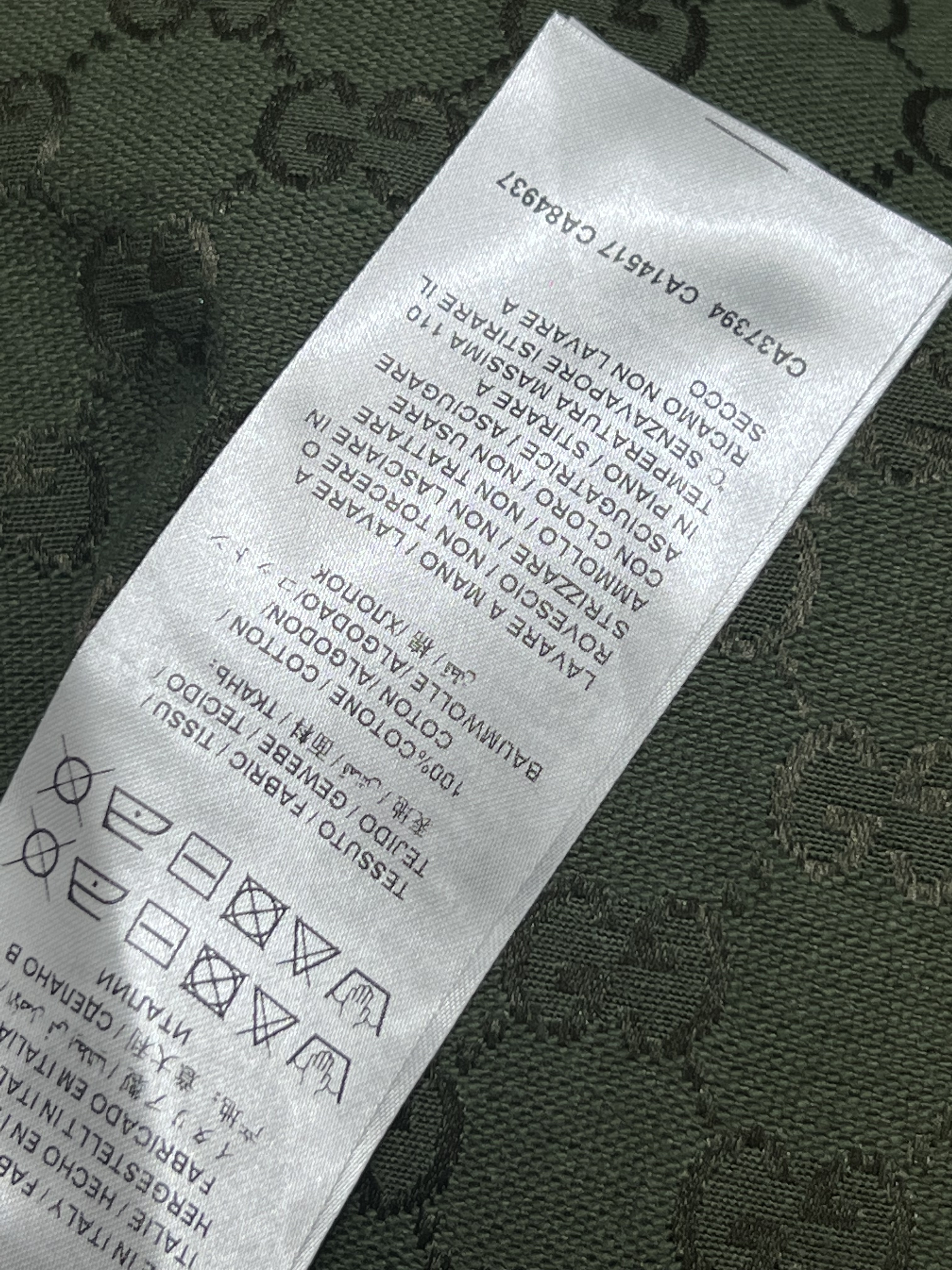 Gv*c high-waisted straight-leg pants in signature green gg jacquard