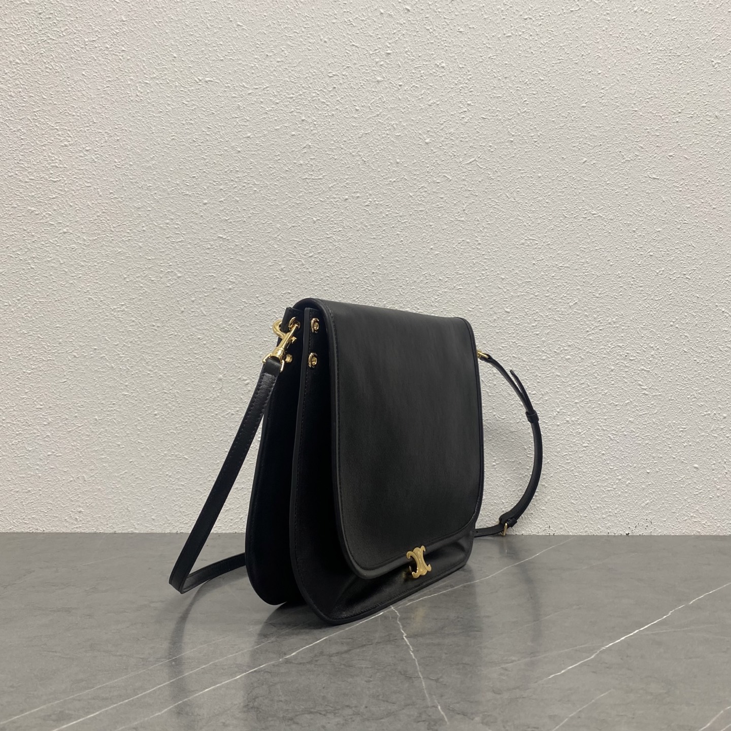 Celin* Soft Triomphe Besace Leather Shoulder Bag-32x7x27CM