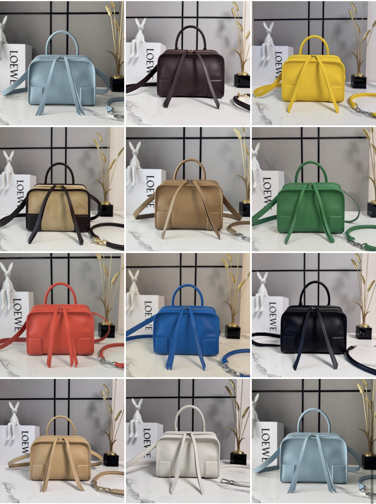 LOE*WE Amazona Mini Leather Top Handle Bag-24.5*10*18.5CM