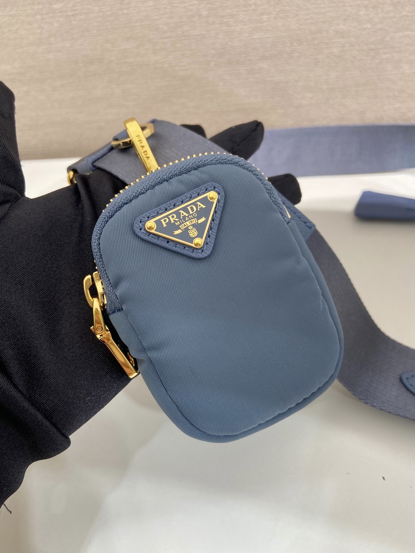 Pra*a Nylon Hobo Bag-1BH204-22*12*6CM