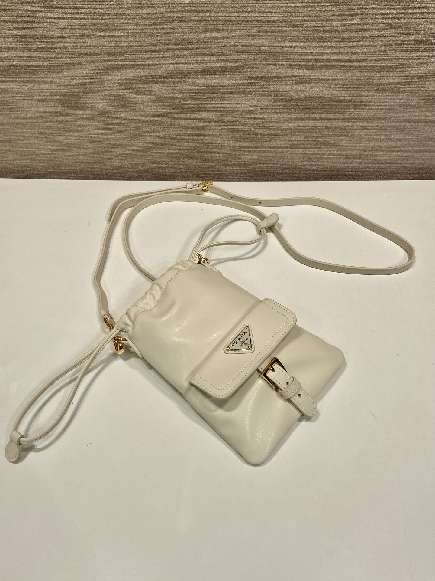 Pra*a leather Phone Bag-1MS017-14*20CM