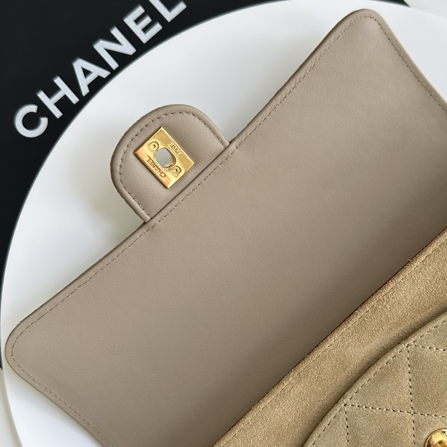 Ch@nel Suede Flap Shoulder Bag-10X25X5CM