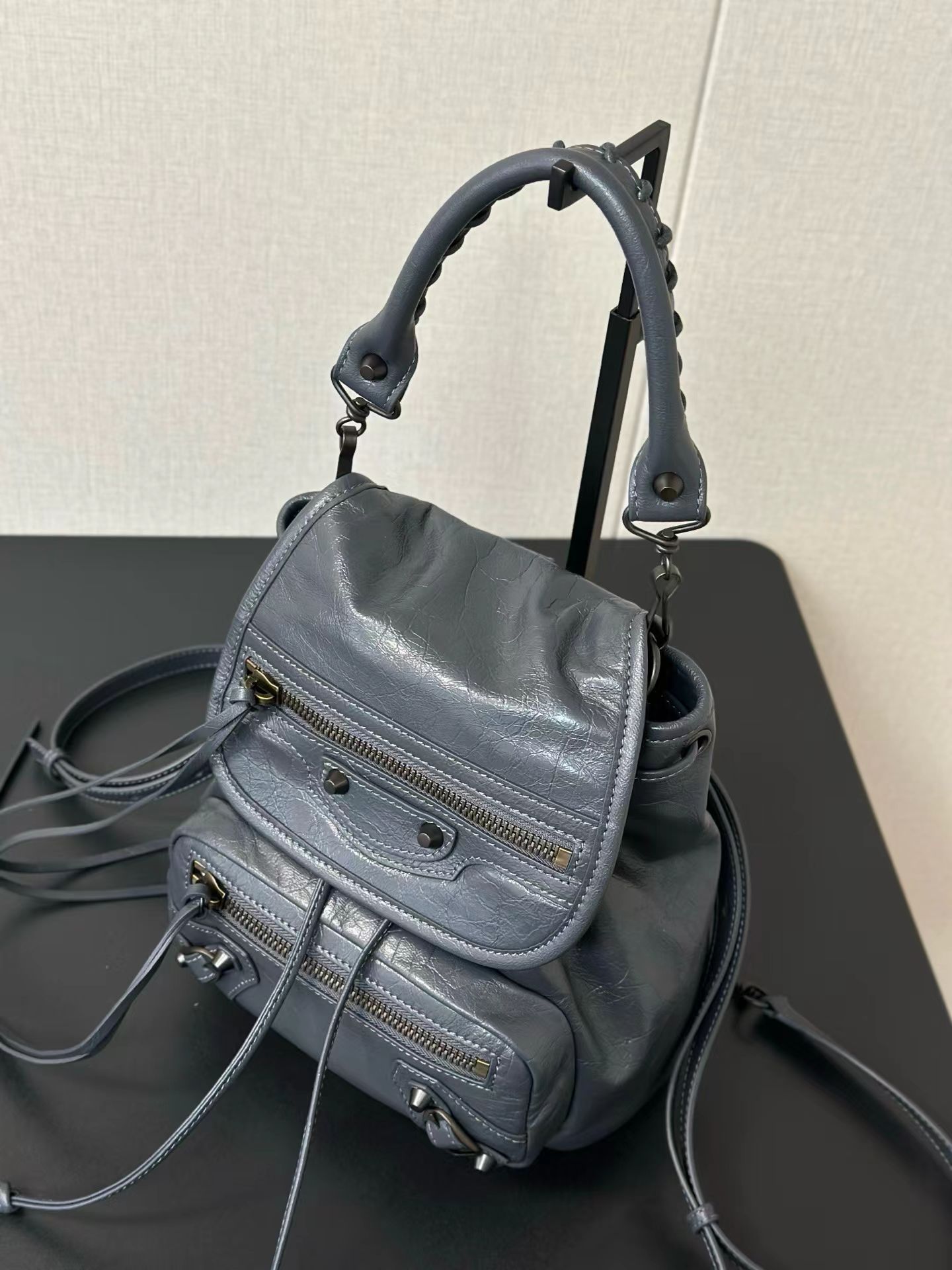 Balen*ciaga Le City Backpack Mini - Black-23.5*11*25CM