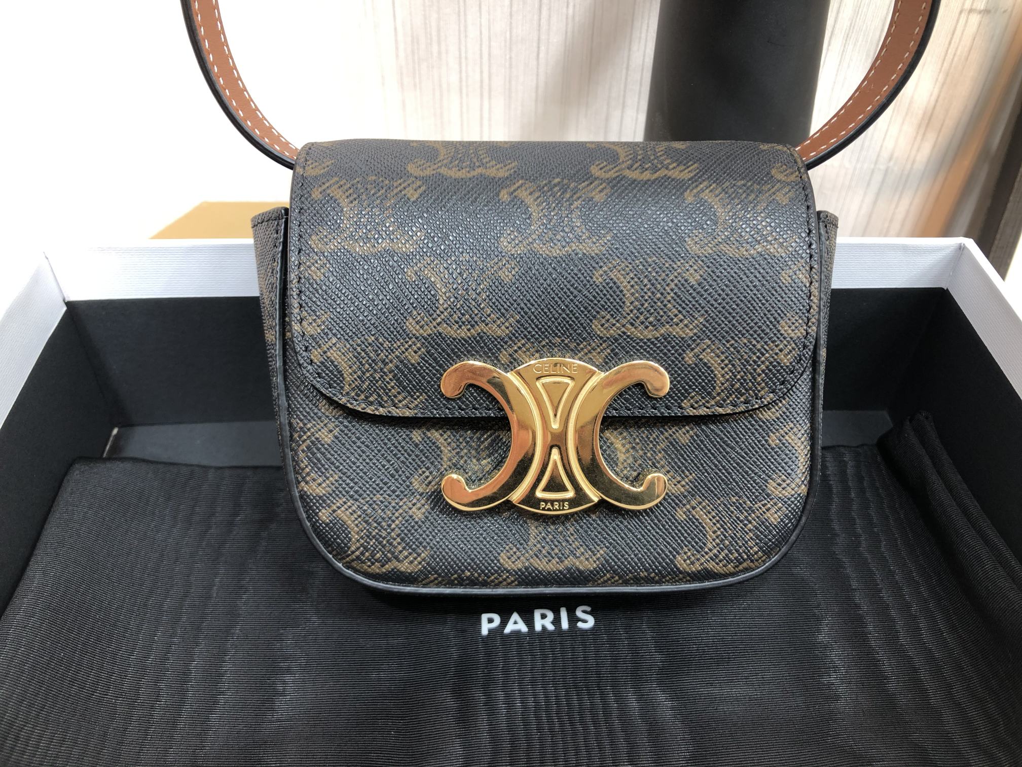 Ce**e triomphe shoulder bag-11*8*4cm